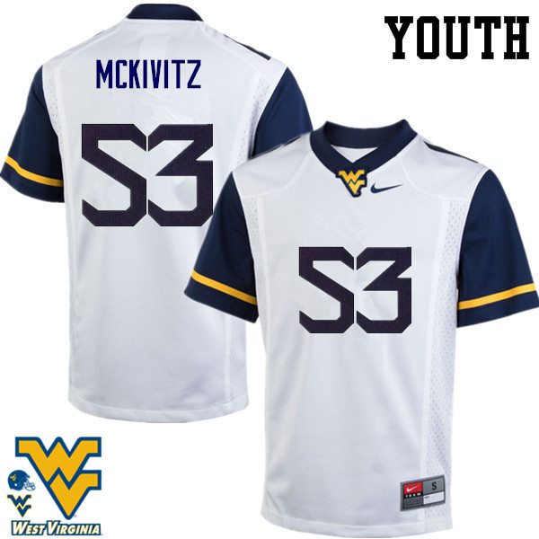 NCAA Youth Colton McKivitz West Virginia Mountaineers White #53 Nike Stitched Football College Authentic Jersey JK23I16RL